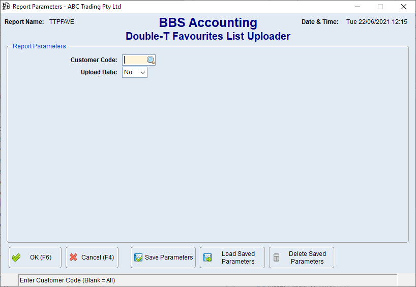 Double-T Favourites List Uploader Screen Double-T Favourites List Uploader Screen