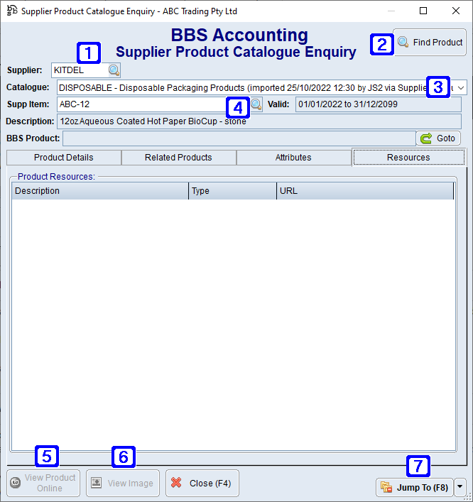 Supplier Product Catalogue Enquiry Screen Supplier Product Catalogue Enquiry Screen