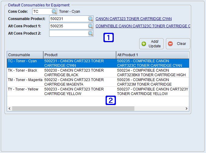 Product Masterfile Maintenance Consumables Tab Screen Product Masterfile Maintenance Consumables Tab Screen