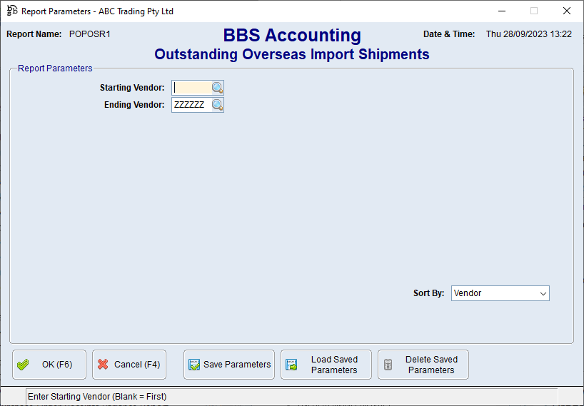 Outstanding Overseas Import Shipments Screen Outstanding Overseas Import Shipments Screen