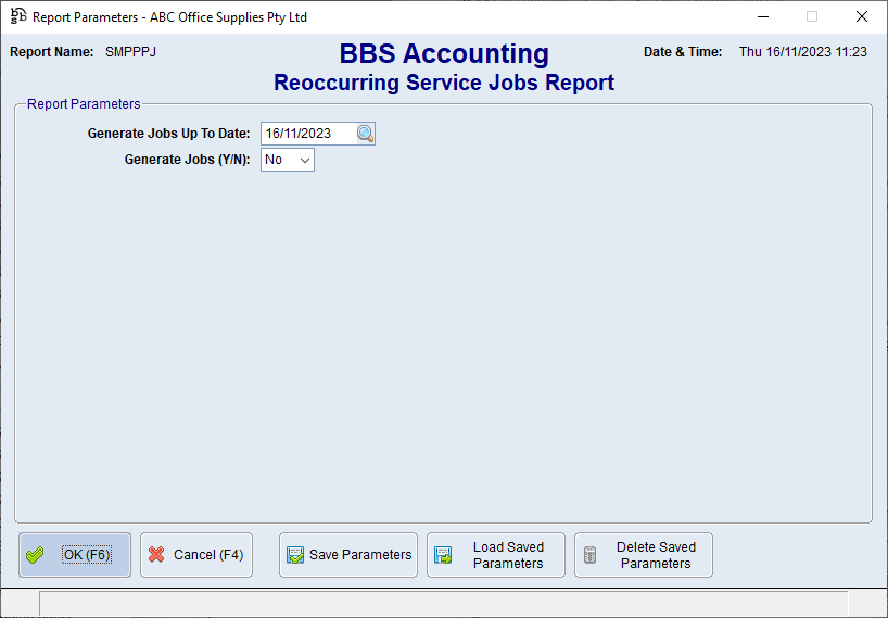 Reoccurring Service Jobs Report Reoccurring Service Jobs Report