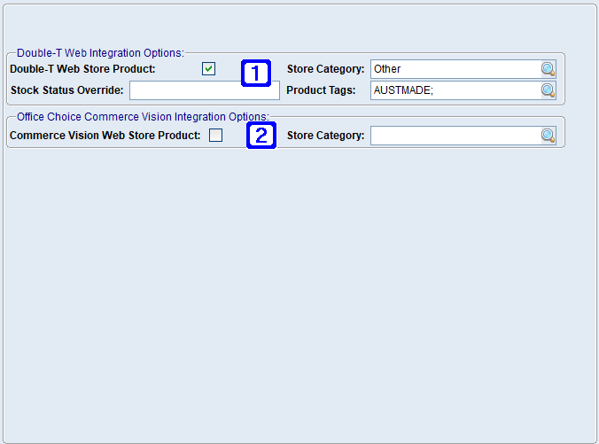 Product Masterfile Maintenance eCommerce Integrations Tab Screen Product Masterfile Maintenance eCommerce Integrations Tab Screen