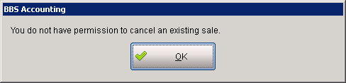 You do not have permission to cancel a sale