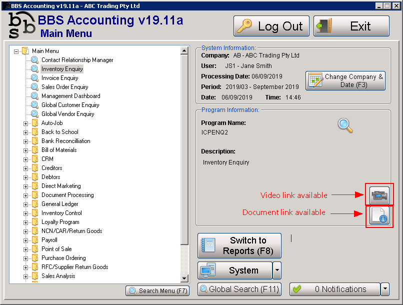 Training doc links icons