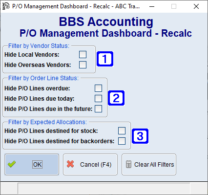 P/O Management Dashboard - Recalc Screen P/O Management Dashboard - Recalc Screen